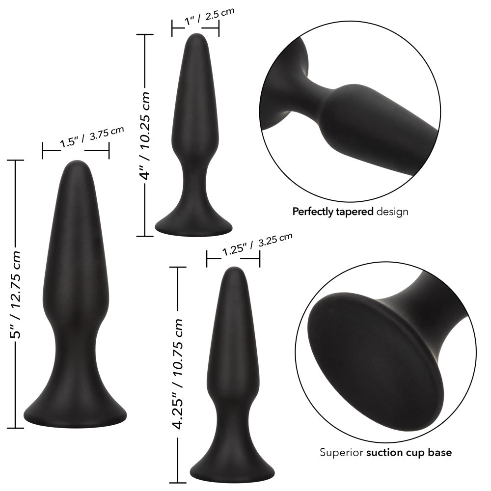 Colt Silicone Anal Plugs Trainer Kit - 3 Piece Beginner to Advanced Butt Plug Set for Anal Training & Pleasure | Comfortable, Body-Safe & Waterproof | Perfect for Couples Play & Solo Exploration