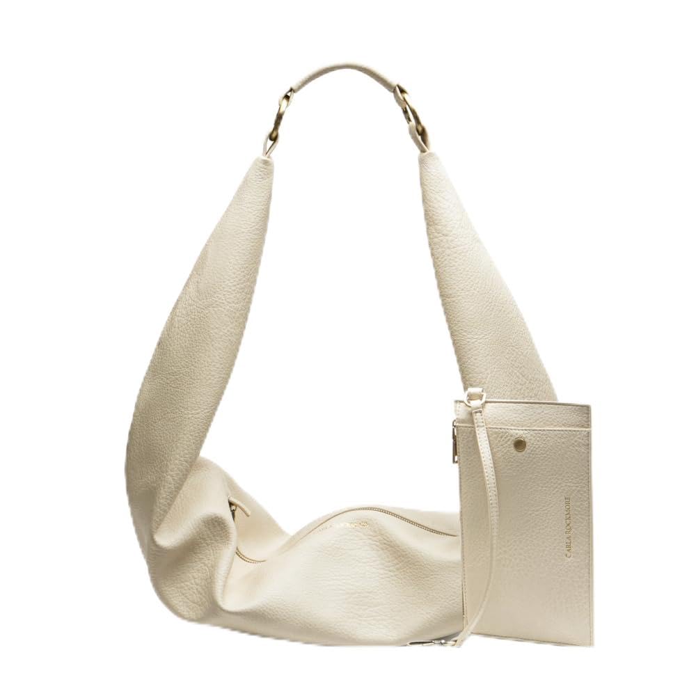 Vegan Leather Sling Bag 2.0 for Women - Crossbody Shoulder Purse in Parchment | Perfect for Travel, Work & Everyday Use