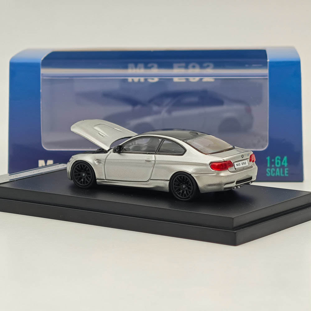 1/64 Scale Diecast Model - BMW E92 M3 Silverstone Gray - Collectible Miniature Car for Display & Racing Simulation - Perfect for Car Enthusiasts & Model Collectors