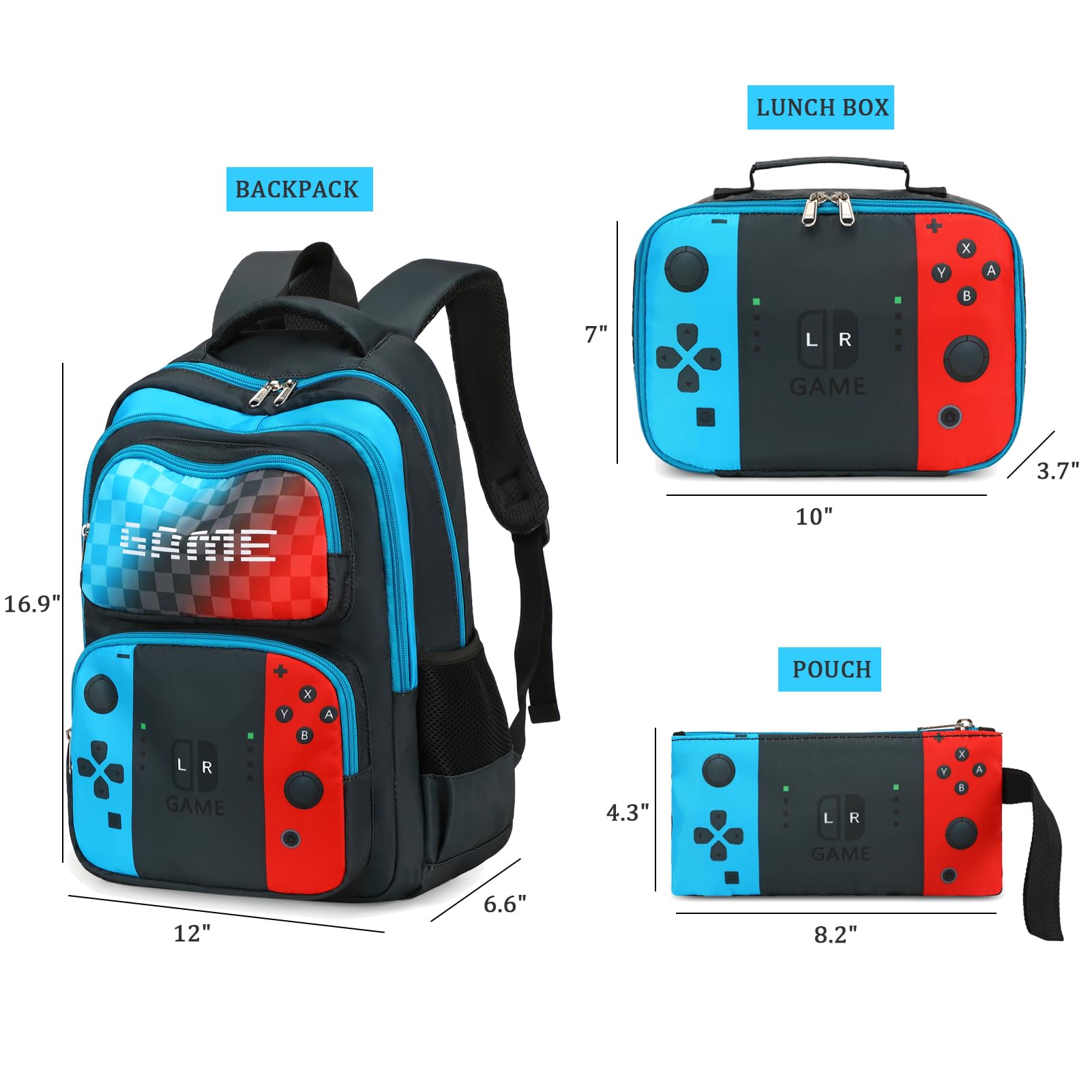 Octsky Durable School Backpack for Boys - Waterproof Kids Bookbag with Lunch Box for Elementary Students, Blue - Perfect for School, Travel & Outdoor Adventures