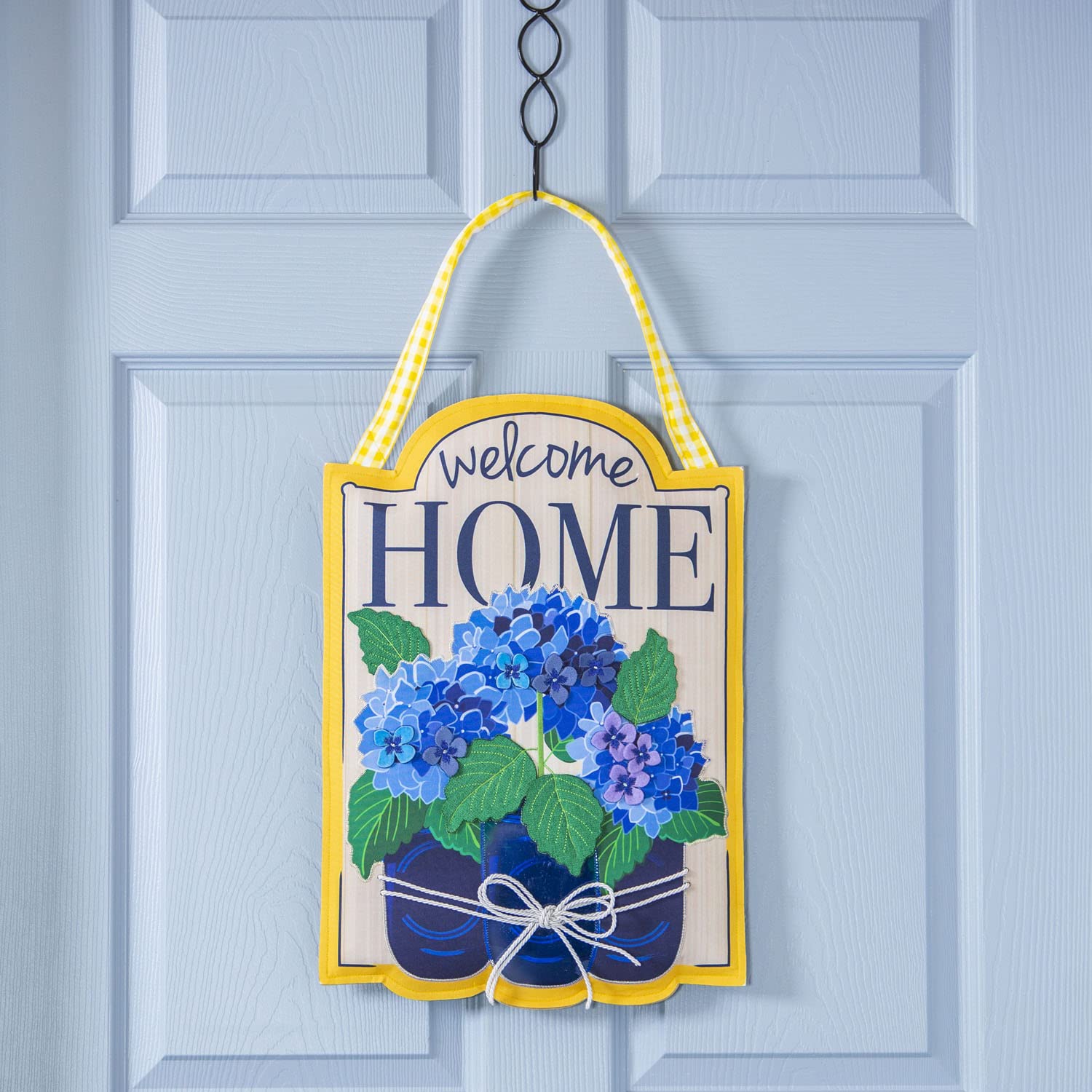 Evergreen Hydrangeas Door Wreath - Welcome Home Decor for Front Door