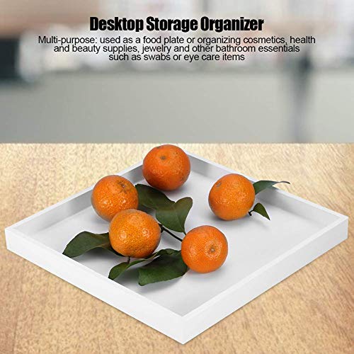 Multi-Purpose Desktop Storage Trays & Organizer - White Valet Tray for Food, Drinks, Jewelry, Cosmetics & Office Supplies | Perfect for Home, Office & Kitchen Organization