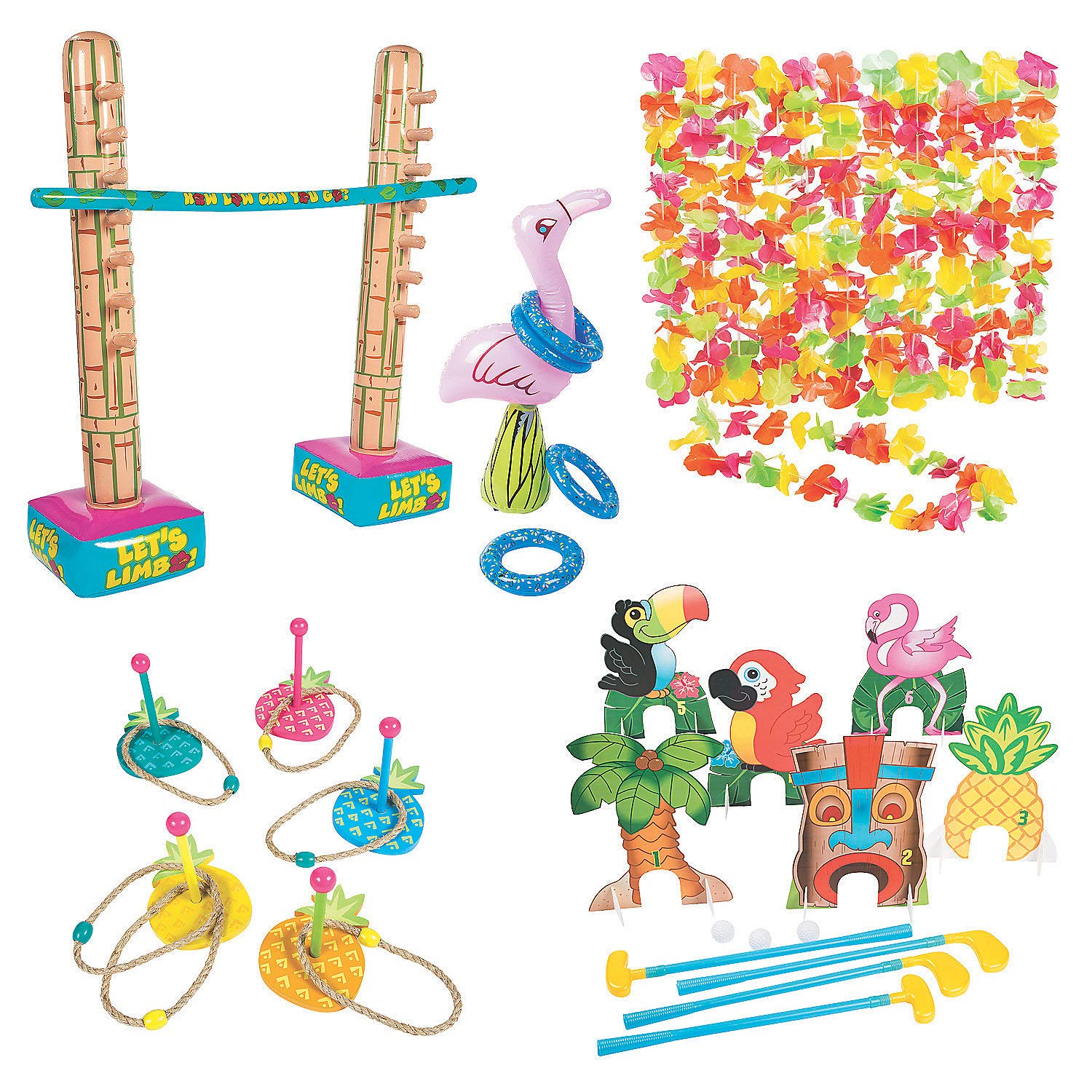 Luau at Home Game Night Set - 16 Piece Hawaiian Themed Party Games for Kids & Adults - Perfect for Birthday Parties, Family Gatherings & Tropical Theme Events