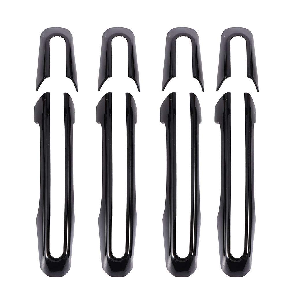 KIMISS ABS Car Door Handle Covers for 2013-2019 Models - Black Exterior Side Door Handle Protector Trim Frame | Perfect for Car Detailing, Scratch Protection & Vehicle Customization