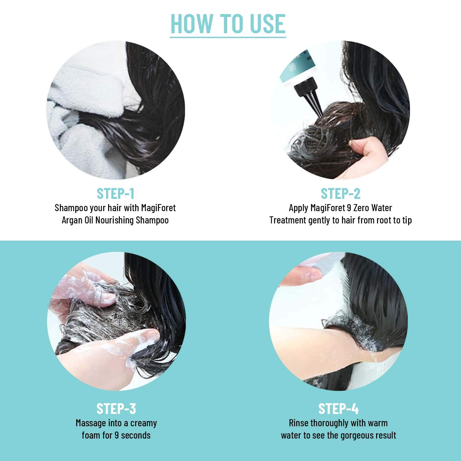 MagiForet Argan Oil 9 Zero Hair Water Treatment Mask - Sulfate Free, Natural Keratin & Protein Enriched for Dry, Damaged & Color Treated Hair - Deep Conditioning & Volumizing Hair Care - Perfect for Salon-Quality Treatment at Home