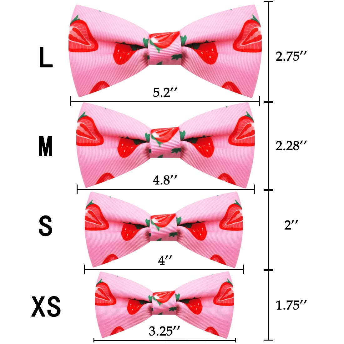 Azusa Pink Strawberry Bow Tie Dog Collar for Small Dogs - Adorable Pet Accessory for Parties, Photos & Special Occasions