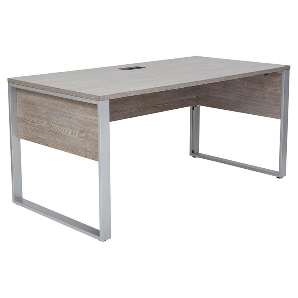 Modern Rectangular Desk 71x32 Inches - Contemporary Gray Home Office Furniture for Small Spaces | Work from Home & Study Desk