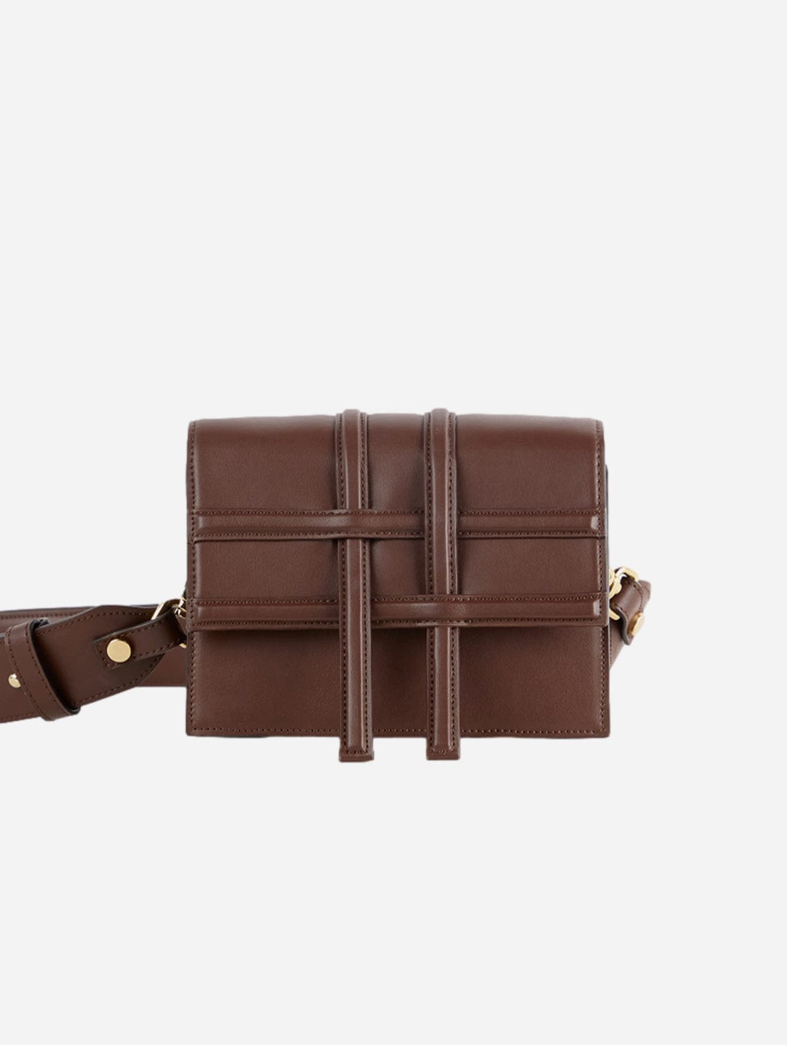 Voyager Vegan Italian Grape Leather Convertible Crossbody Bag for Women | Eco-Friendly Cruelty-Free Handbag | Perfect for Travel, Work & Everyday Use - Cocoa Brown
