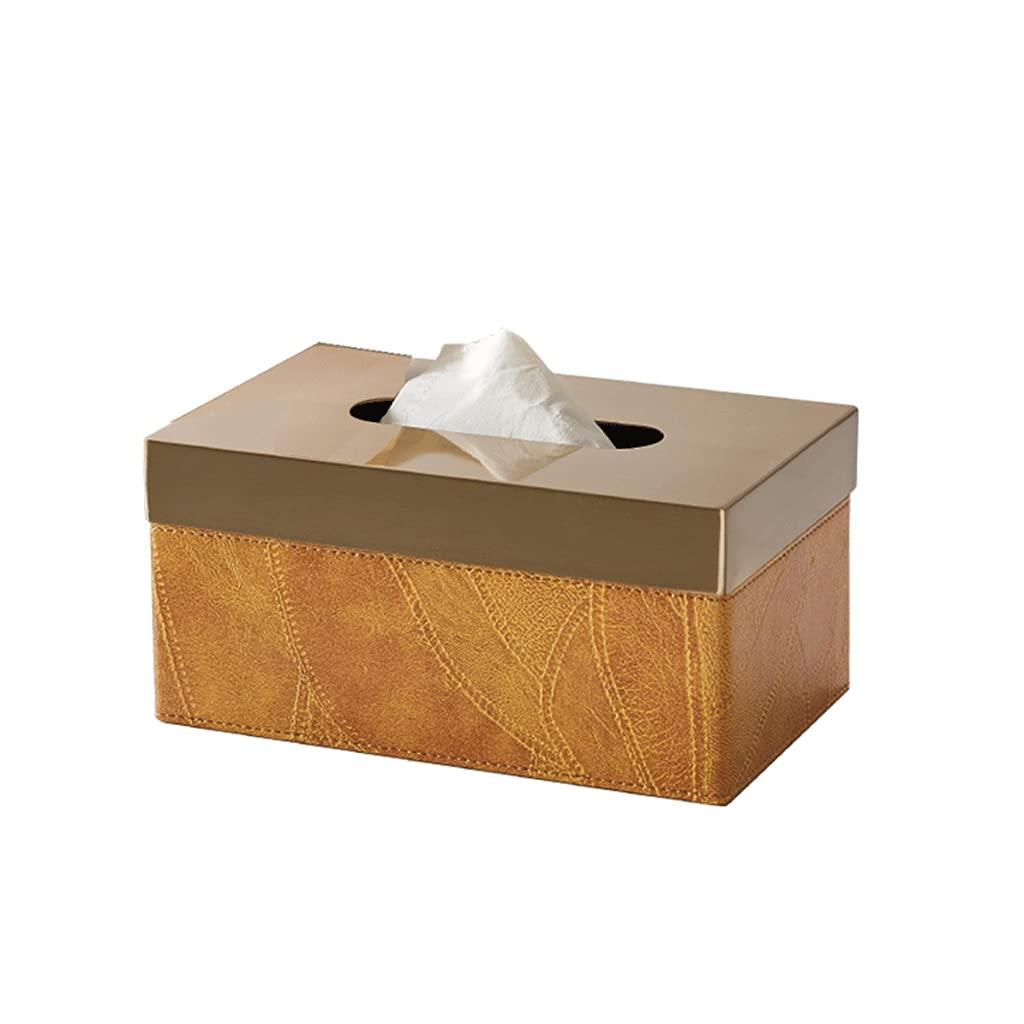 UNNS Leather Texture Tissue Box Holder - Simple & Creative Pumping Design for Home, Living Room, Office Desk Decor - Napkin Storage Box for Kitchen, Bathroom, Dining Table (Size A) - Perfect for Everyday Use & Gift Giving