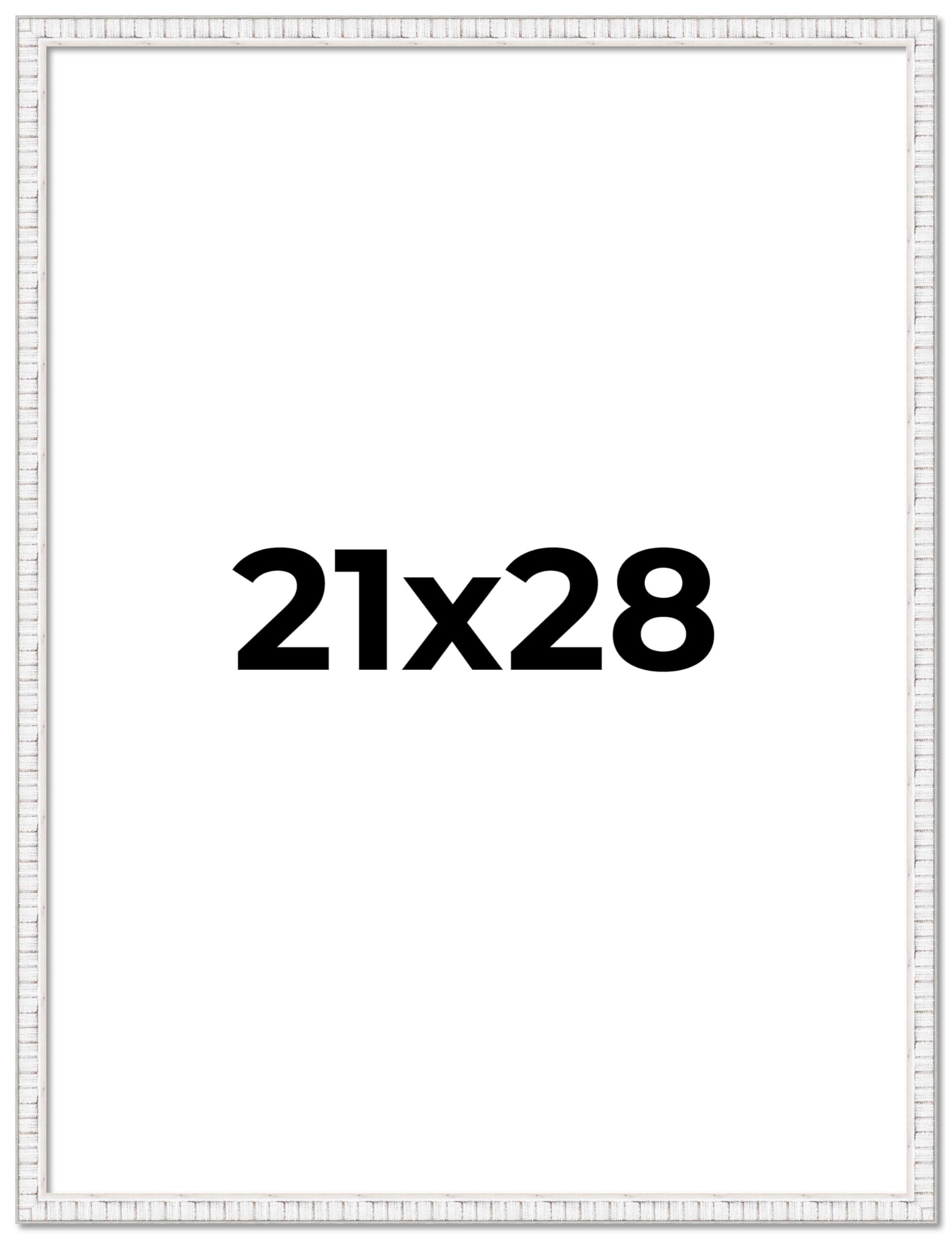21x28 White Distressed Solid Wood Picture Frame - 0.75
