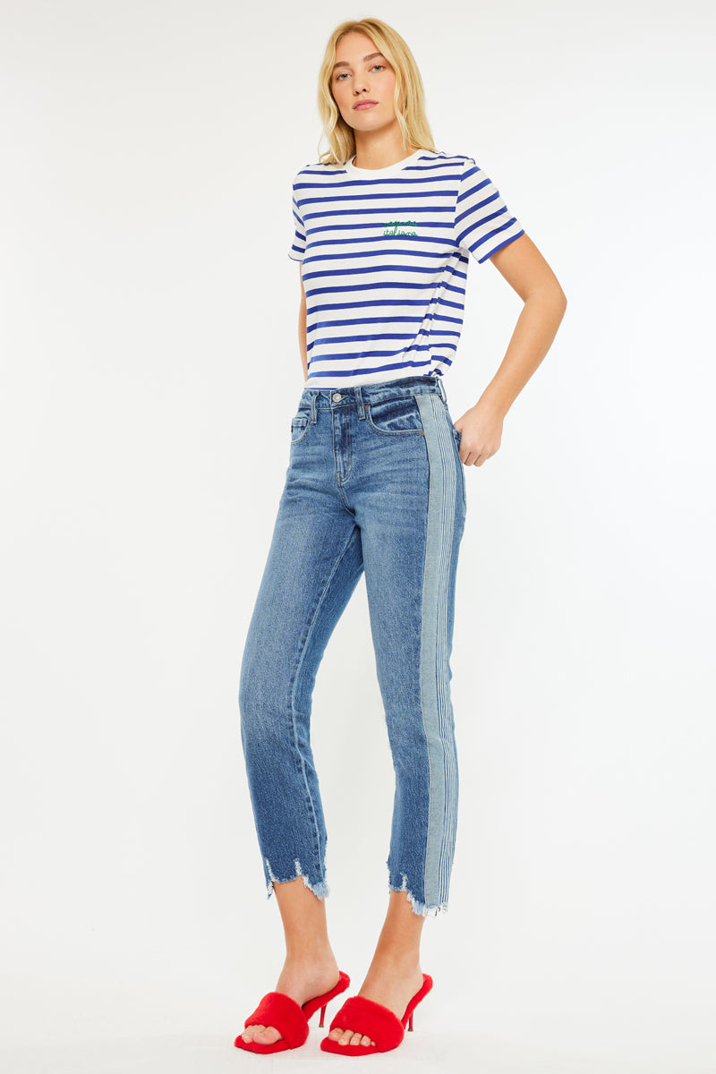 Erin High Rise Slim Straight Leg Jeans for Women - Stretchy Denim Pants, Comfortable & Flattering Fit - Perfect for Casual Wear, Office, and Date Nights
