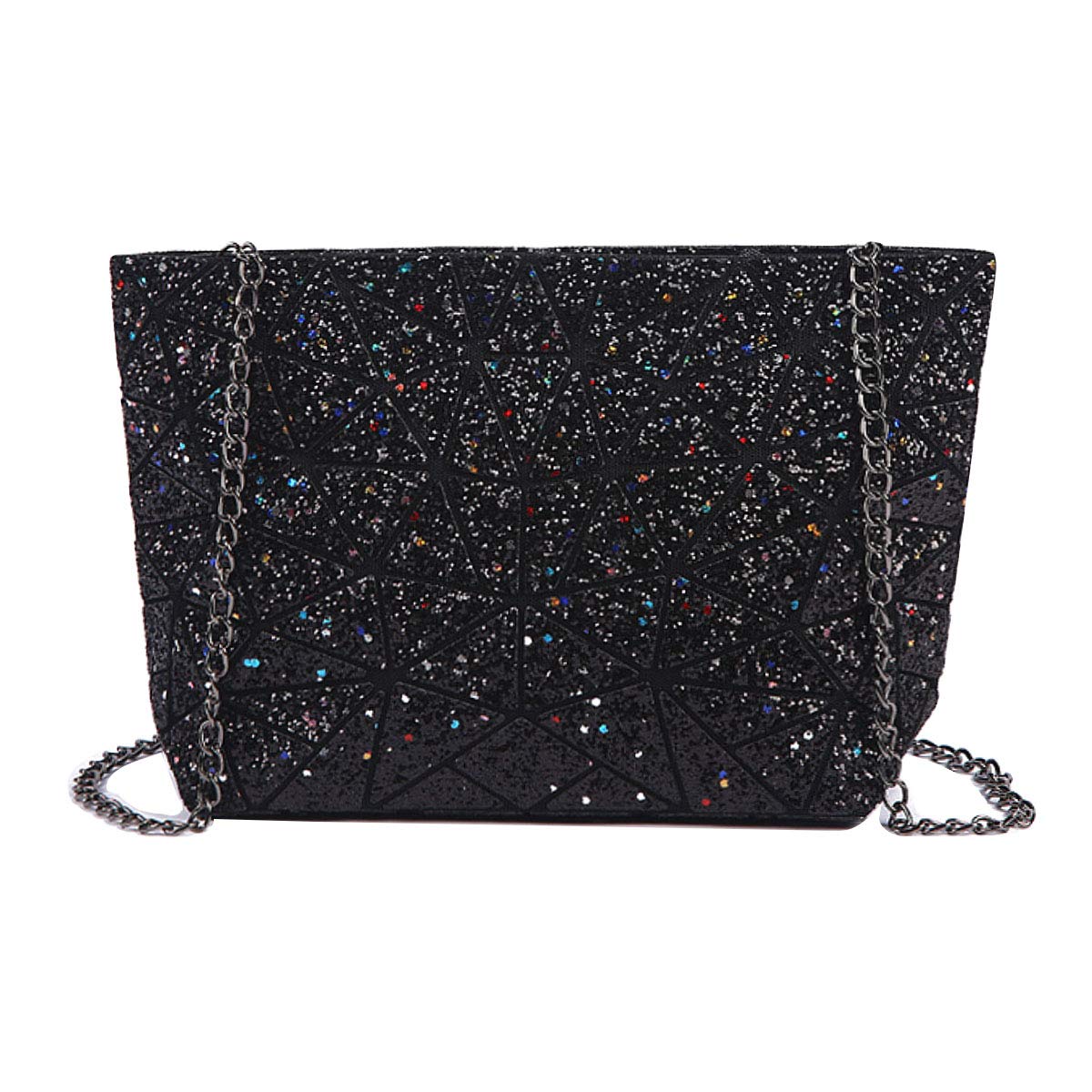 Mily Women's Holographic Laser Leather Envelope Clutch Handbag Purse - Stylish Evening Bag for Parties, Weddings & Night Out