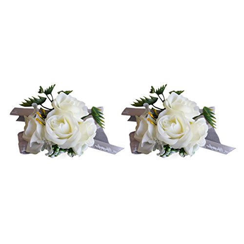 White Wrist Corsage X2