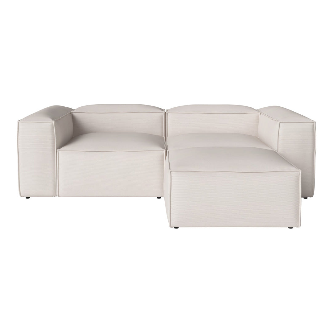 Cosima 2-Seater Small Sofa with Pouf - Compact Loveseat for Small Spaces, Apartments & Cozy Living Rooms