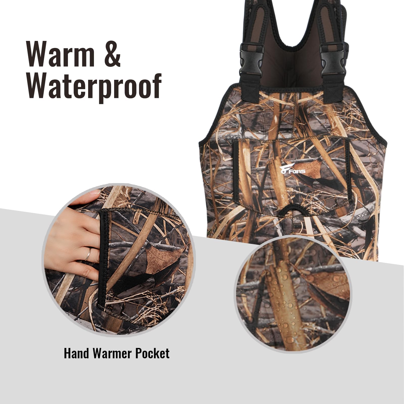 **Kids Neoprene Fishing Waders with Boots – Lightweight Chest Waders for Toddlers & Youth – Ideal for Hunting, Fishing & Outdoor Adventures**
