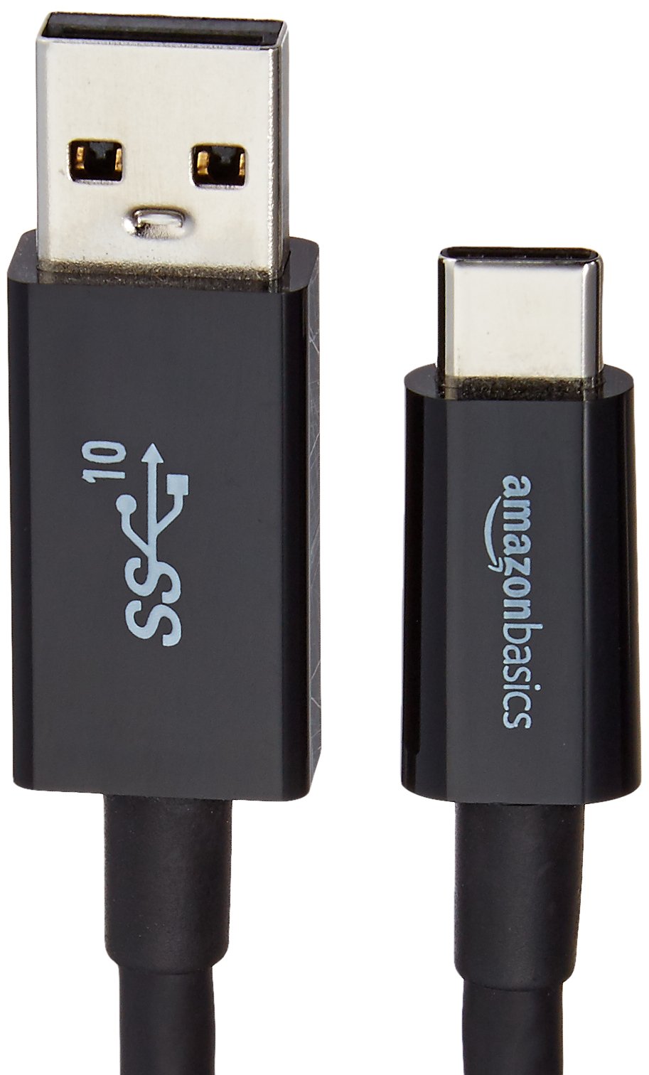 Amazon Basics USB-C to USB-A 3.1 Gen 2 Fast Charger Cable - 10Gbps High-Speed Data Transfer, USB-IF Certified - Compatible with iPhone 15, iPad, MacBook, Samsung Galaxy, Tablets & Laptops - 0.9m/3ft Black - Perfect for Charging & Data Sync at Home, Office or Travel