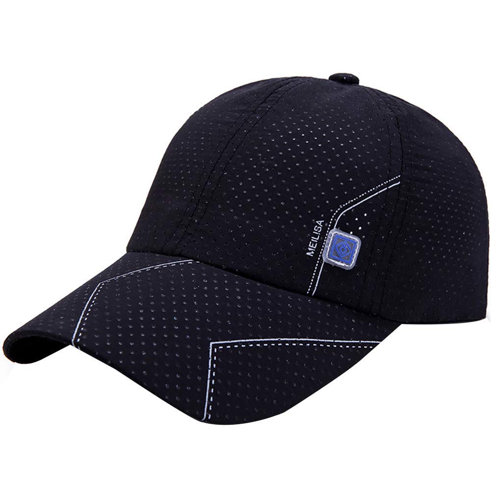 **Men's & Women's Fashion Baseball Cap - Adjustable Sun Hat for Outdoor, Golf, Running & Casual Wear - Black**