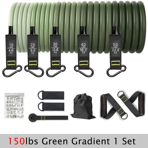 Premium Resistance Bands Set - 5-Level Tension Pull Ropes for Full Body Workout - Home Gym & Physical Therapy Equipment for Men & Women - Perfect for Strength Training, Yoga, and Rehabilitation Exercises