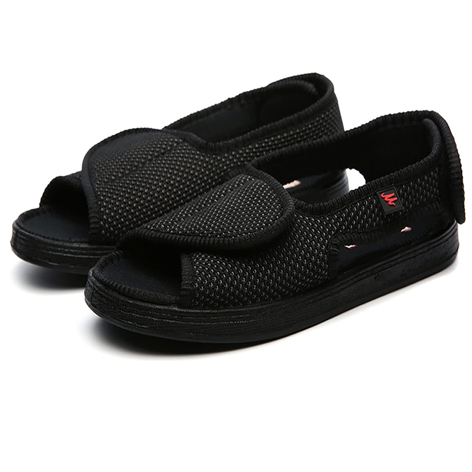 Women's Wide Diabetic Shoes for Swollen Feet - Adjustable Orthopedic Walking Slippers with Open Toe for Arthritis & Edema Relief - Comfortable Footwear for Home, Hospital & Daily Use