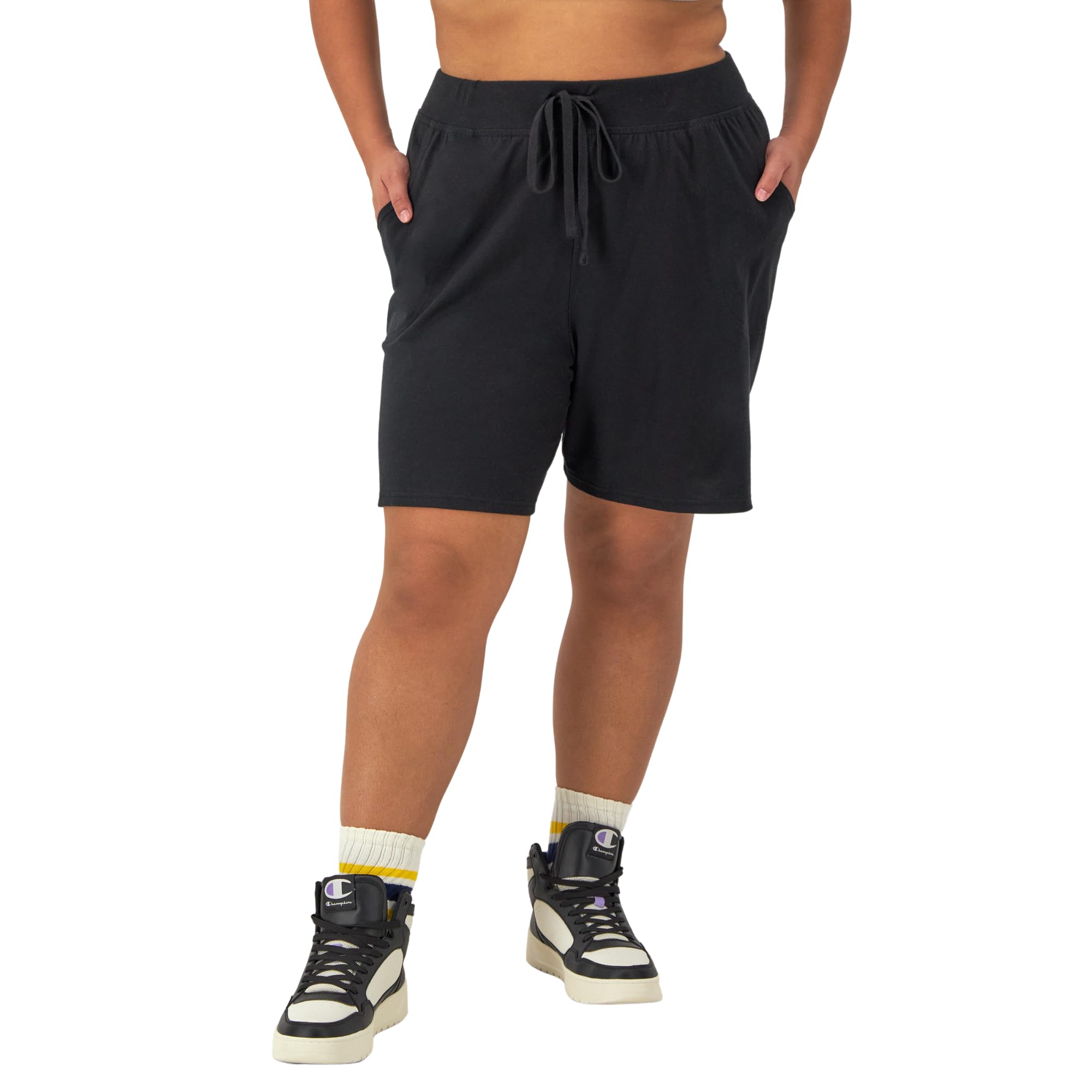 Champion Women's Lightweight Lounge Shorts - Soft Jersey Comfortable Athletic Shorts for Women (Plus Size Available) - Perfect for Yoga, Running, and Casual Wear
