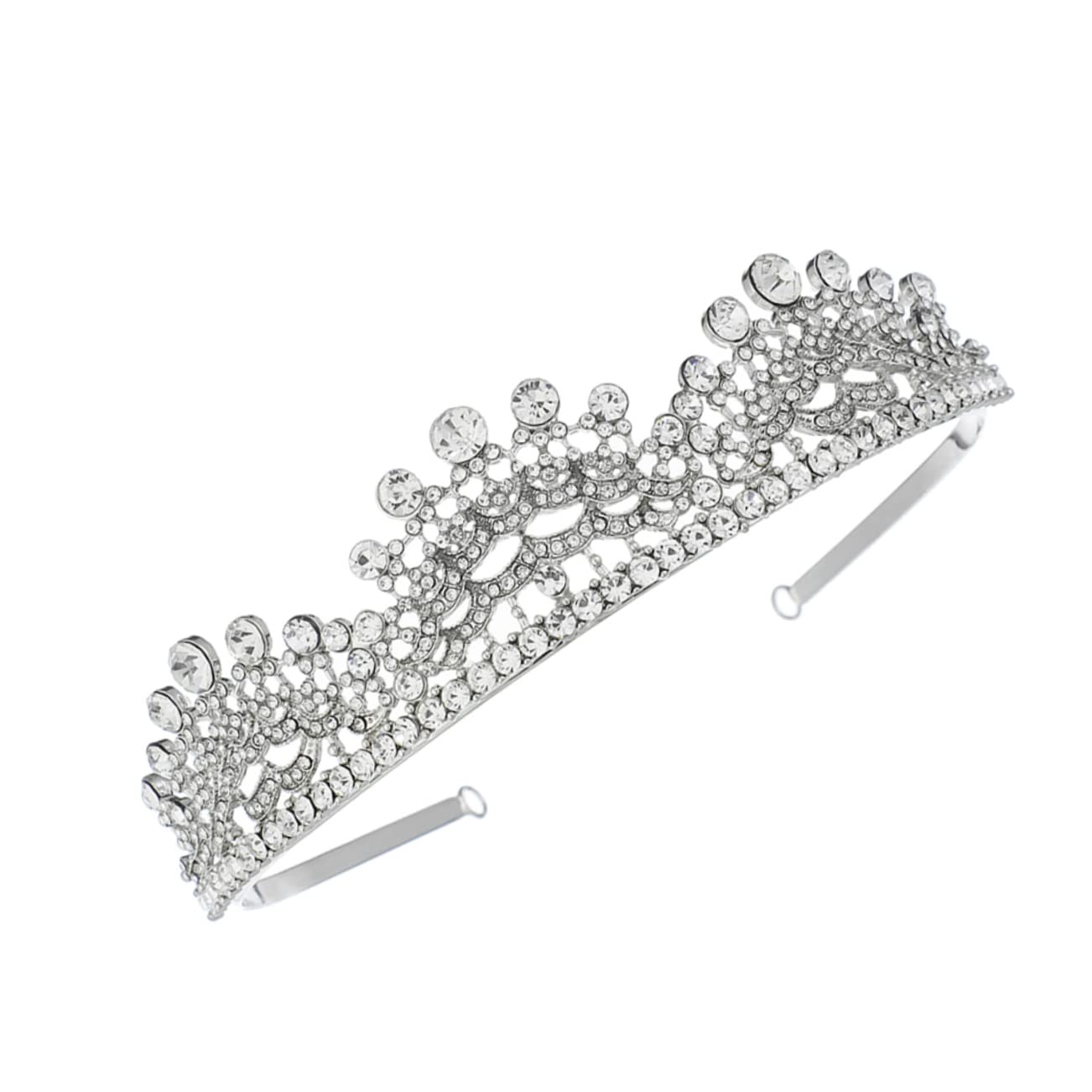 FRCOLOR Baroque Crystal Tiara for Kids - Sparkly Princess Crown for Weddings, Pageants, Birthday Parties & Prom - Elegant Alloy Bridal Hair Accessories & Royal Headdress - Perfect for Little Girls' Dress Up, Photo Shoots & Special Occasions
