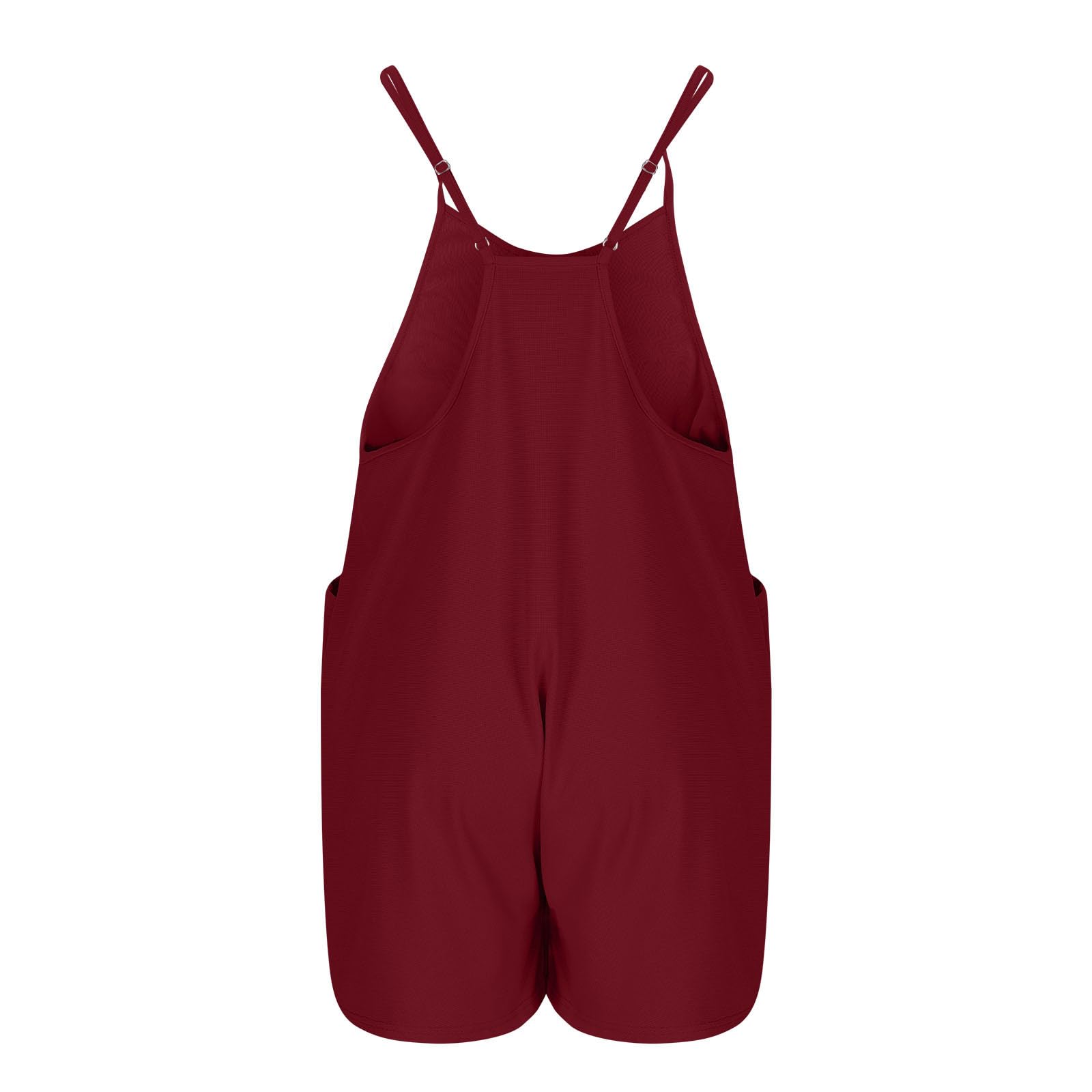 AGWOLF Women's Casual Summer Romper - Adjustable Straps Sleeveless Jumpsuit with Pockets | Waffle Knit Shorts Onesie for Beach, Vacation & Outdoor Activities 2024