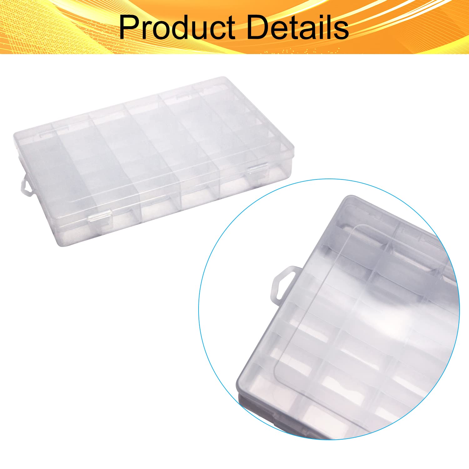 Clear Plastic Organizer Box - 36 Grids PP Storage Container for Jewelry, Beads, DIY Crafts & Fishing Tackles (10.83