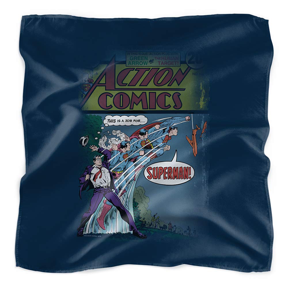 Superman Quick Change Bandana - 21x21 Inch Reversible Cotton Bandana for Cosplay, Sports & Outdoor Activities