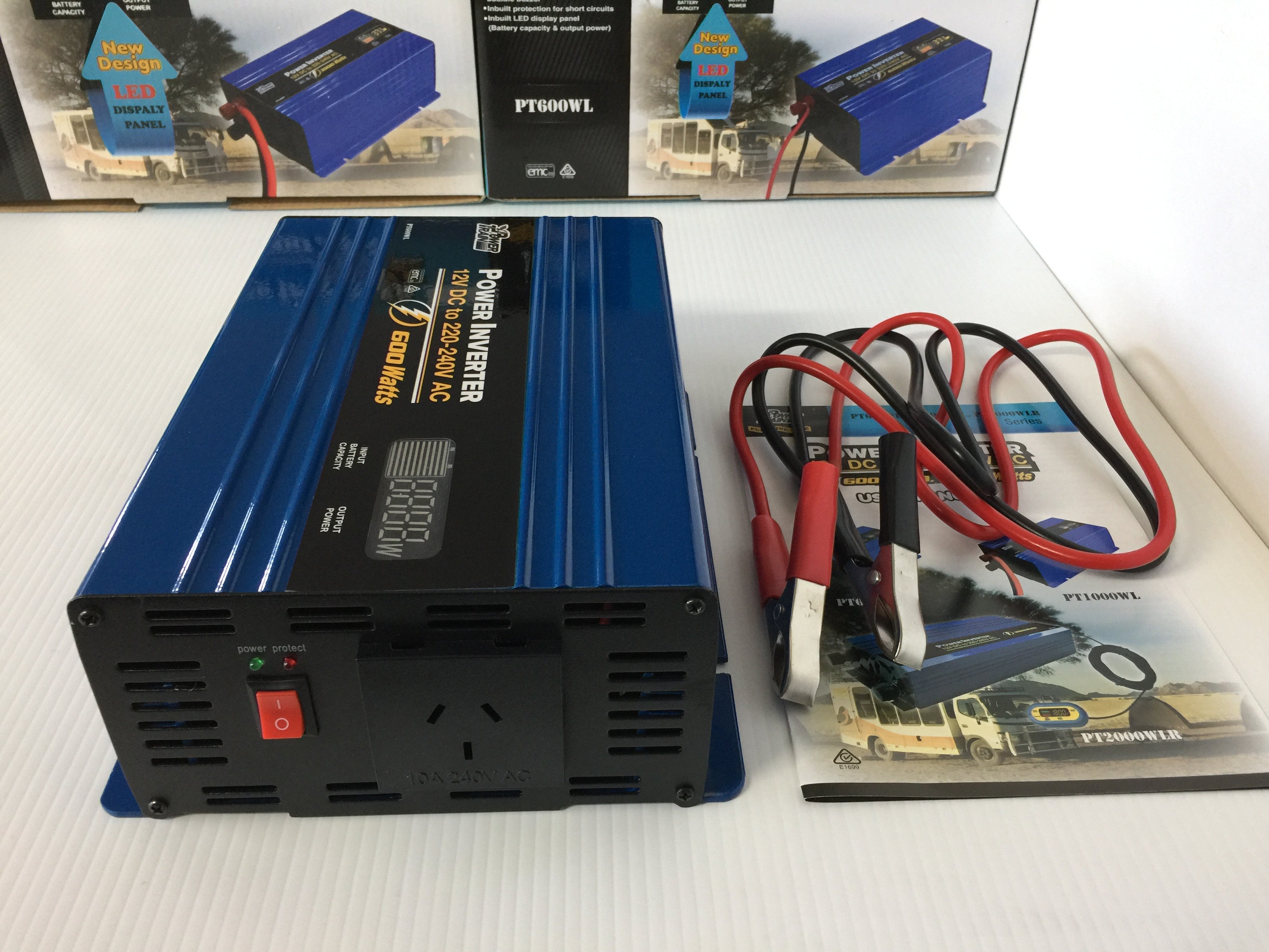600W Pure Sine Wave Power Inverter 12V to 110V - Car & Home Use for Laptops, CPAP Machines, Appliances