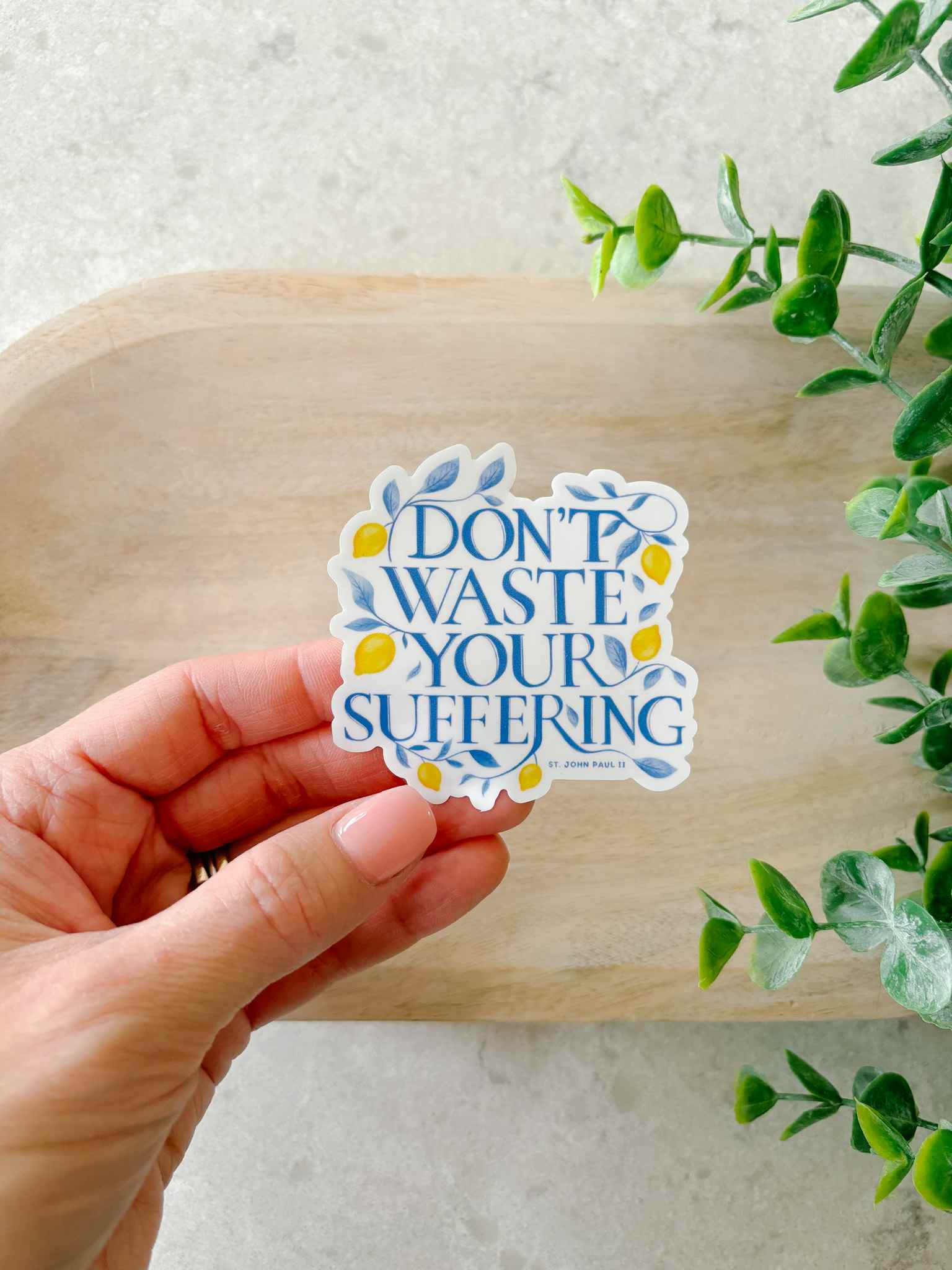 Don't Waste Your Suffering Motivational Sticker - Inspirational Quote Decal for Laptops, Journals & Water Bottles - Perfect for Self-Improvement & Daily Encouragement