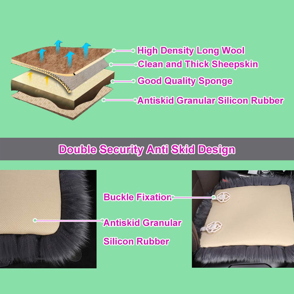 Premium Soft Genuine Sheepskin Car Seat Cover - Luxury Long Wool Universal Fit for Cars, SUVs, Jeeps & Trucks (1pc, Dusty Rose) | Comfortable Protection for Driving & Office Chairs