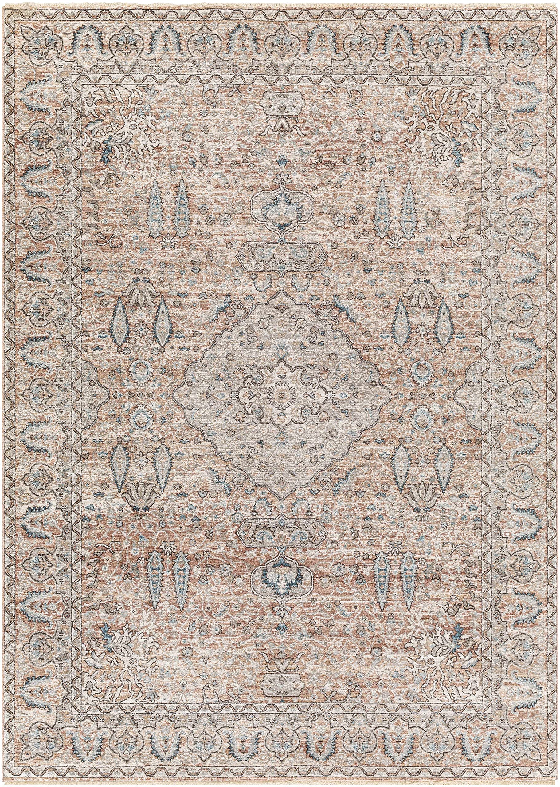 Stylish Hauteloom Suay Hallway & Kitchen Runner Rug - Oriental Traditional Bohemian Design in Light Brown & Light Blue - 2'11