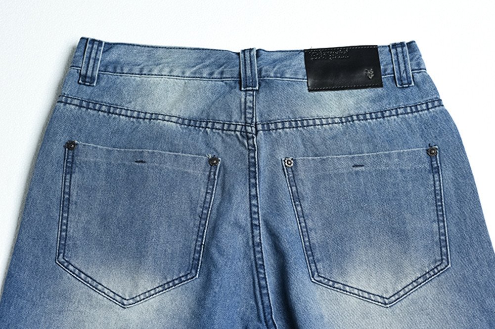QBO Men's Hip-Hop Wash Denim Pocket Baggy Jeans - Casual Streetwear Pants for Urban Fashion & Hip-Hop Style