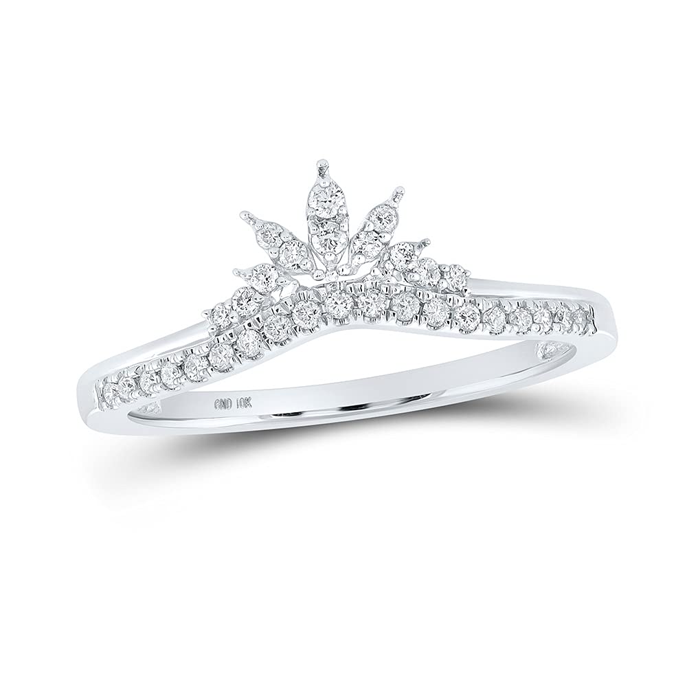 10K White Gold Women's Round Diamond Enhancer Wedding Band - 1/6 Cttw, Perfect for Bridal Jewelry, Anniversary Gifts & Special Occasions