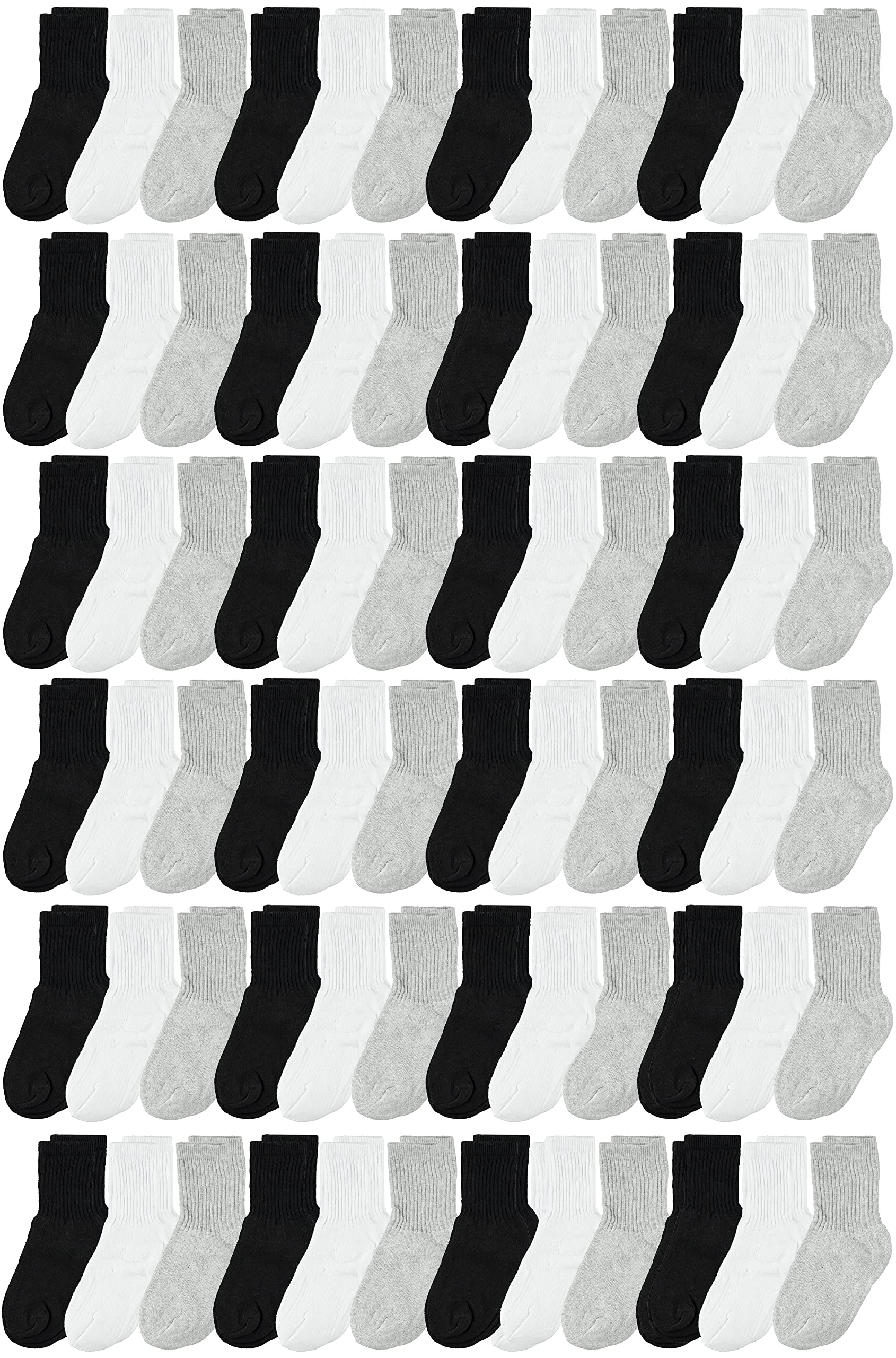 Yacht & Smith 72 Pack Men's Cotton Crew Socks - Bulk Heavy Duty Cotton Socks for Men - Perfect for Donations, Sock Drives & Everyday Comfort - Ideal for Work, Gym & Casual Wear