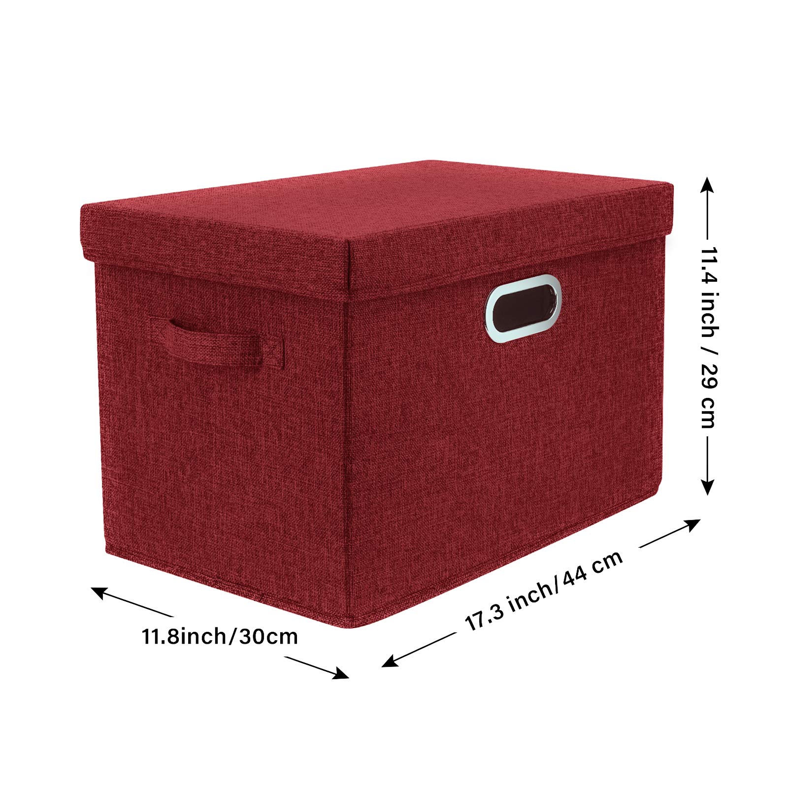TYEERS Large Collapsible Storage Bins with Lids (3-Pack) - Foldable Organization Bins for Closet, Clothes & Home Office Storage - Space-Saving Wine Red Storage Boxes - Perfect for Bedroom, Garage & Seasonal Organization