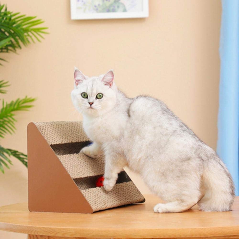 D-Shaped Cat Scratching Board - Corrugated Cardboard Claw Grinding Mat for Cats | Nail Trimmer & Scratch Deterrent | Perfect for Home, Office & Travel (1-Pack)