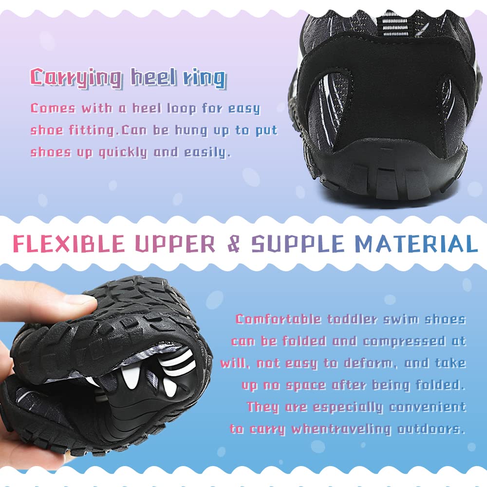 Todaysunny Kids Water Shoes for Boys & Girls - Toddler Swim Shoes for Beach, Pool & Outdoor Water Activities
