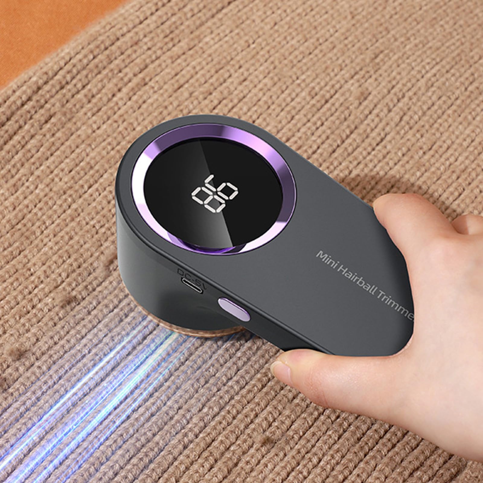 USB Rechargeable Electric Lint Remover - Fabric Shaver & Clothes Defuzzer with LED Display | Perfect for Sweaters, Suits, Couches & Pet Hair Removal