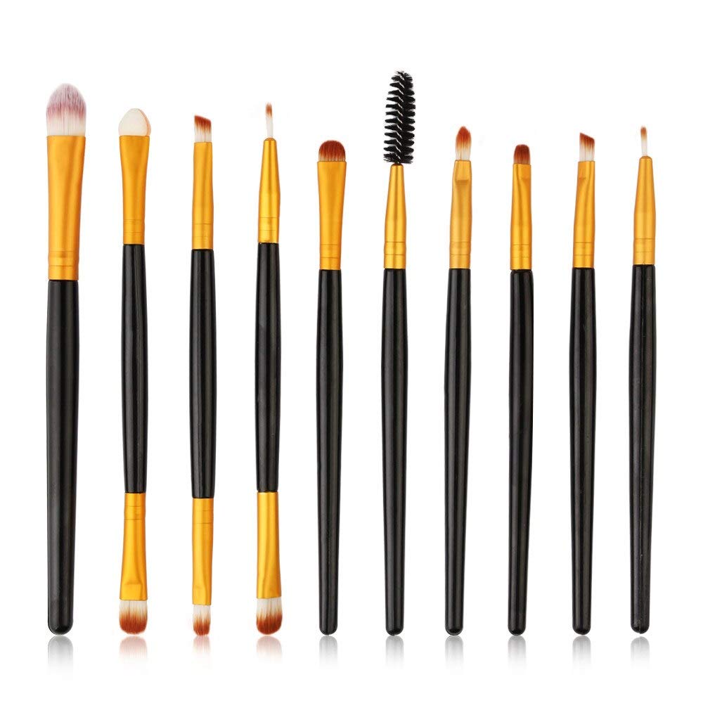 10-Piece Professional Makeup Brush Set - Soft Synthetic Bristles for Foundation, Blending, Eyeshadow & More - Perfect for Travel, Home & Salon Use