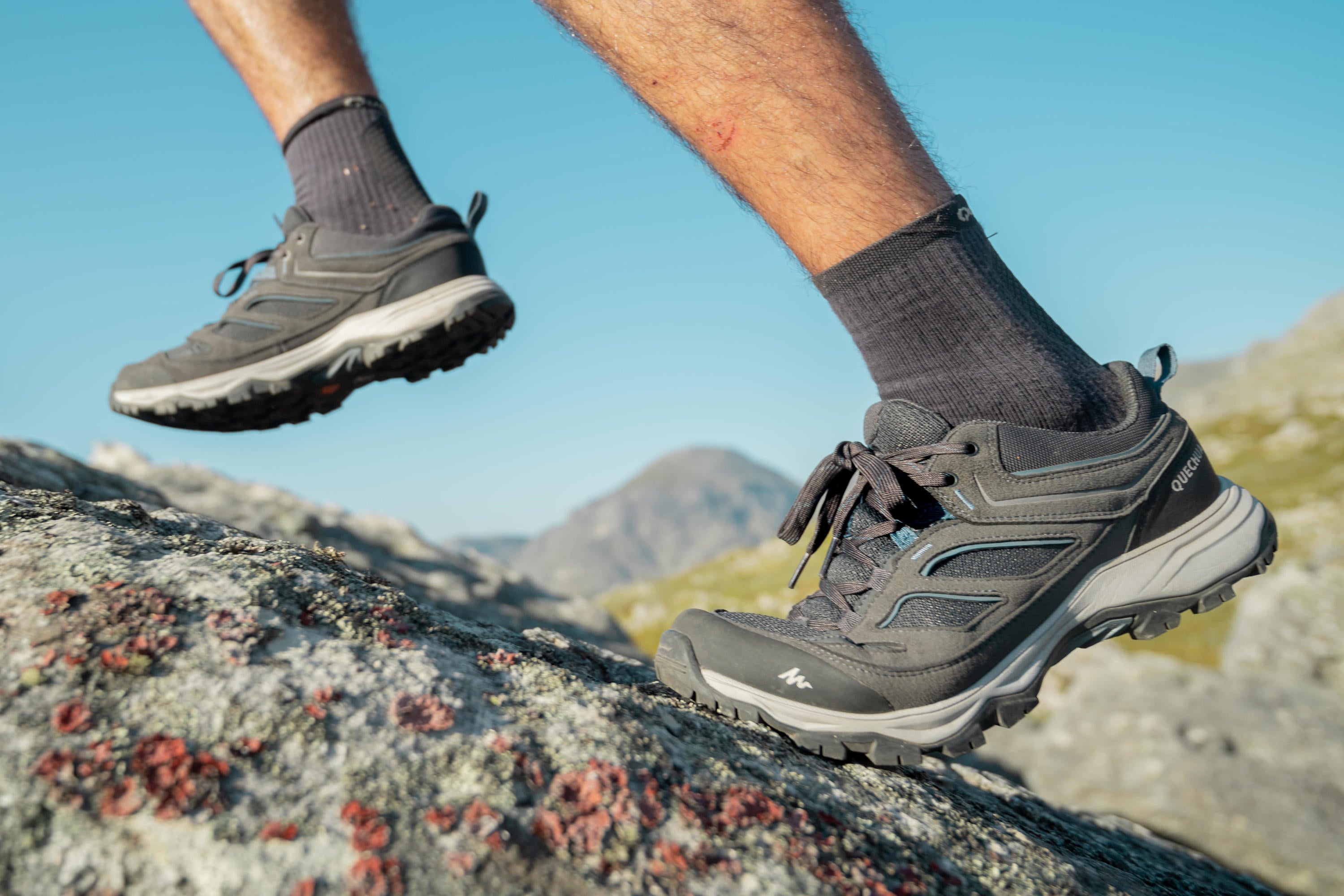 Quechua Men's MH100 Waterproof Hiking Shoes - Lightweight Trekking Boots for Outdoor Adventures, Trail Running & Camping