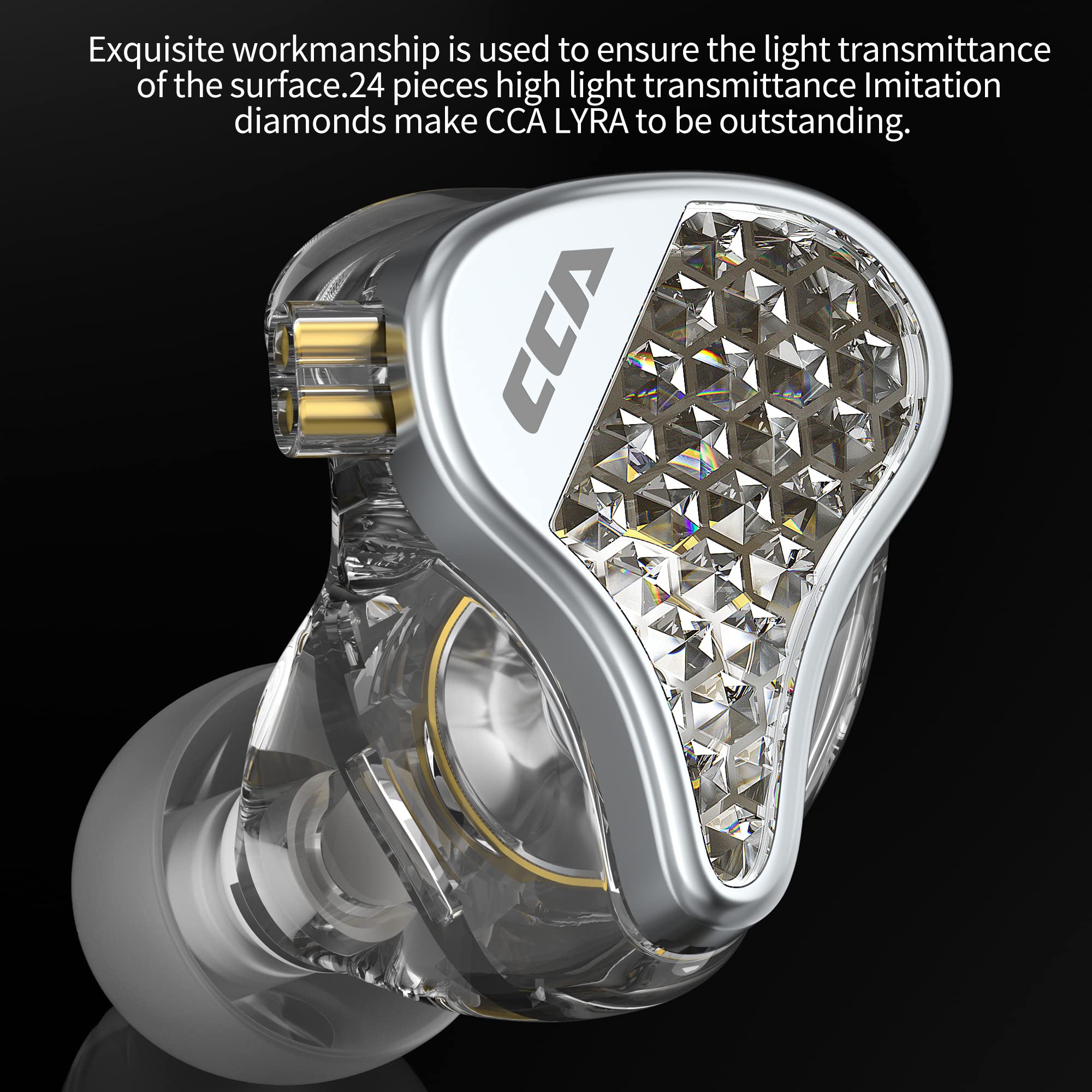 CCA LYRA Extra Bass HiFi In-Ear Headphones - Detachable Wired Earbuds for Audiophiles, Gaming & Music - Noise Isolating Earphones Without Mic (Blue) - Perfect for Studio Monitoring, Travel & Workouts