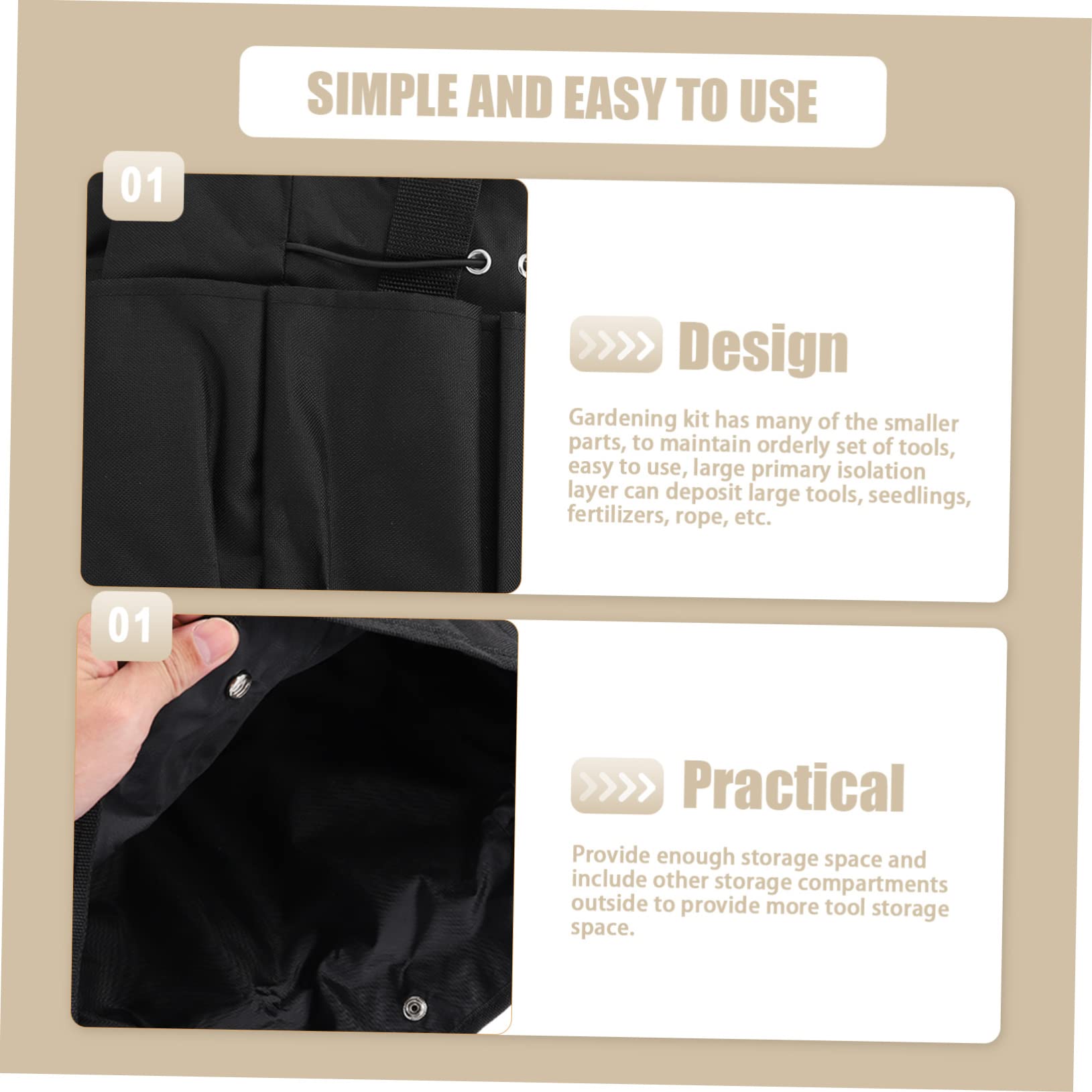 Multi-Purpose Gardening Tool Bag - Durable Canvas Garden Tote with Multiple Pockets for Hand Tools - Versatile Household Gardening Organizer for Indoor & Outdoor Use - Perfect for Planting, Weeding, and Landscaping