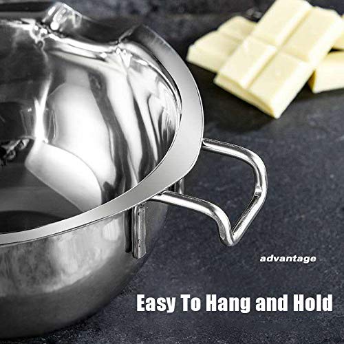 1000ML (34oz) Stainless Steel Double Boiler Pot Set - Perfect for Melting Chocolate, Making Candles & Candy - Ideal for Home Baking, DIY Crafts & Professional Kitchen Use
