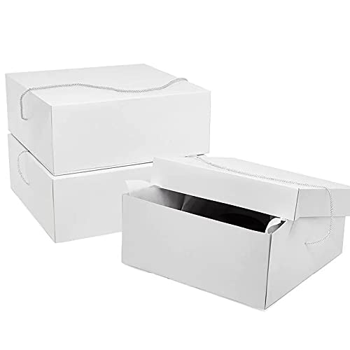 Premium White Hat Gift Boxes 18x18x7 Inches - Pack of 25 Extra Large Decorative Storage Boxes with Lids for Christmas Presents, Holiday Wreaths, Party Favors & Home Organization