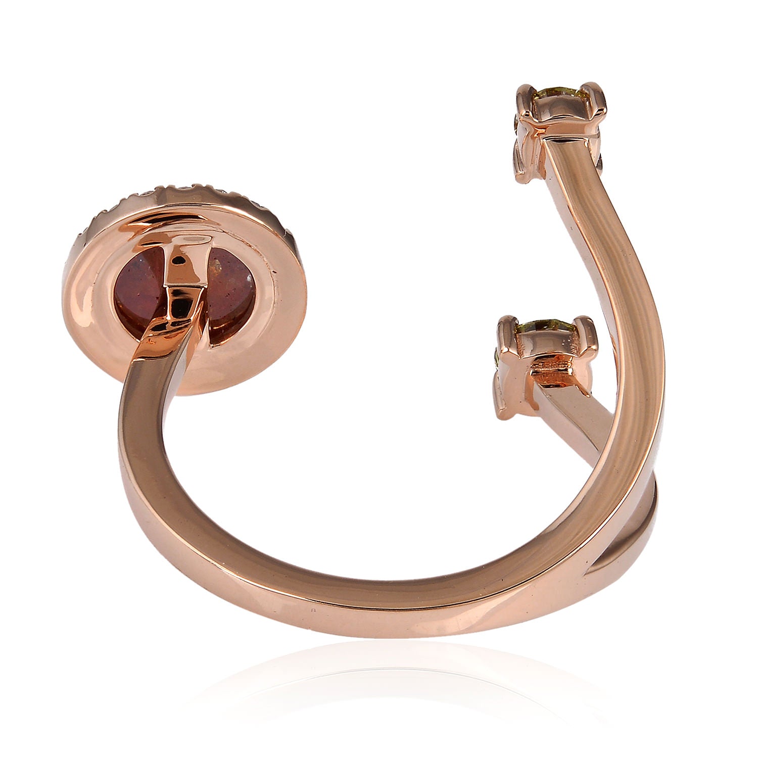 18K Solid Rose Gold Prong Ice Diamond Stackable Ring for Women - Elegant Between Finger Ring for Wedding, Engagement, Anniversary & Everyday Wear