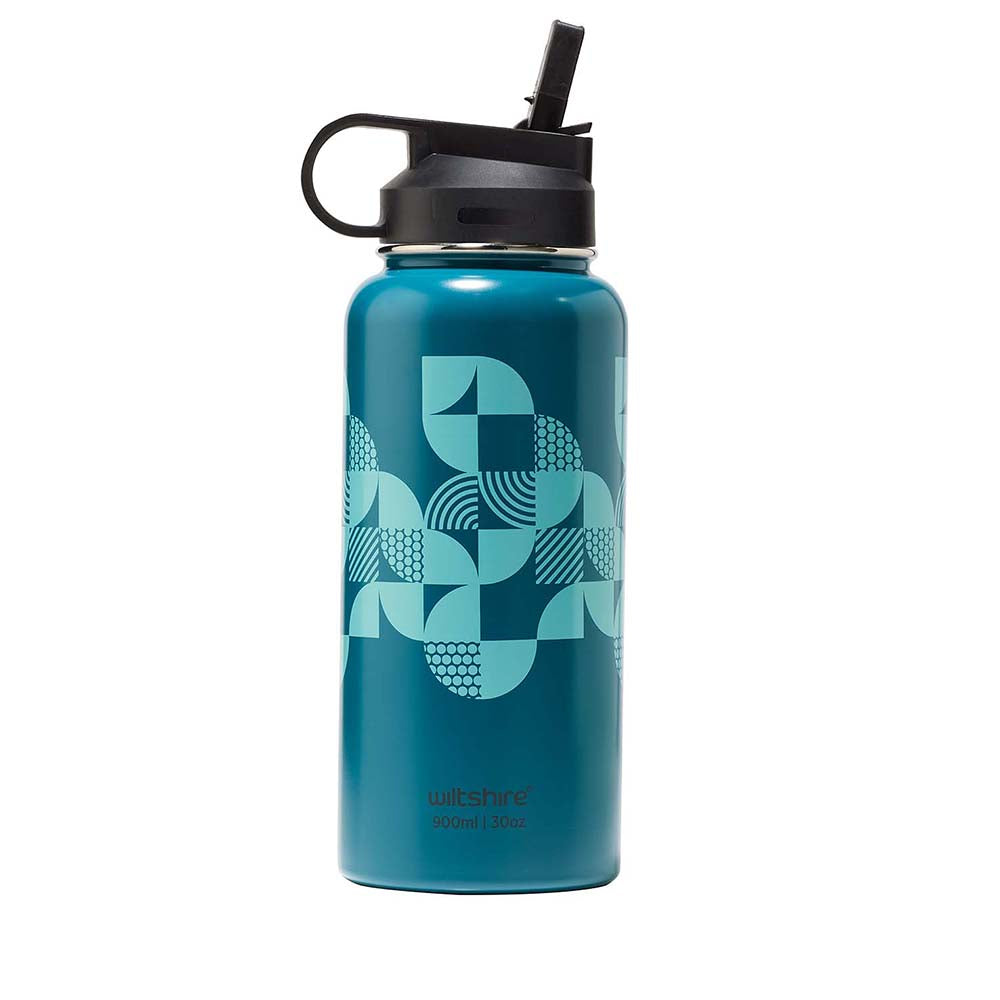 Premium Insulated Stainless Steel Water Bottle - 900ml/30oz, Leakproof, Double Wall Vacuum, Blue Opal - Perfect for Gym, Hiking & Outdoor Activities