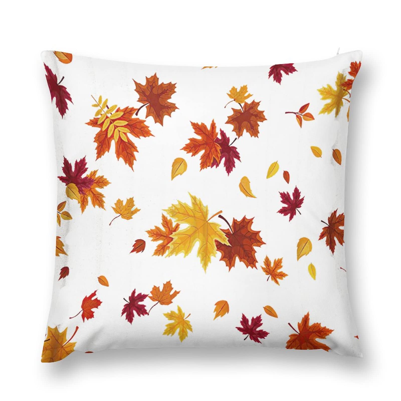 Farmhouse Fall Maple Leaves Pillow Covers 24x24 Inches - Thanksgiving & Holiday Decor Throw Pillow Cases for Couch, Sofa, Bed - Cozy Autumn Home Decor for Living Room & Bedroom