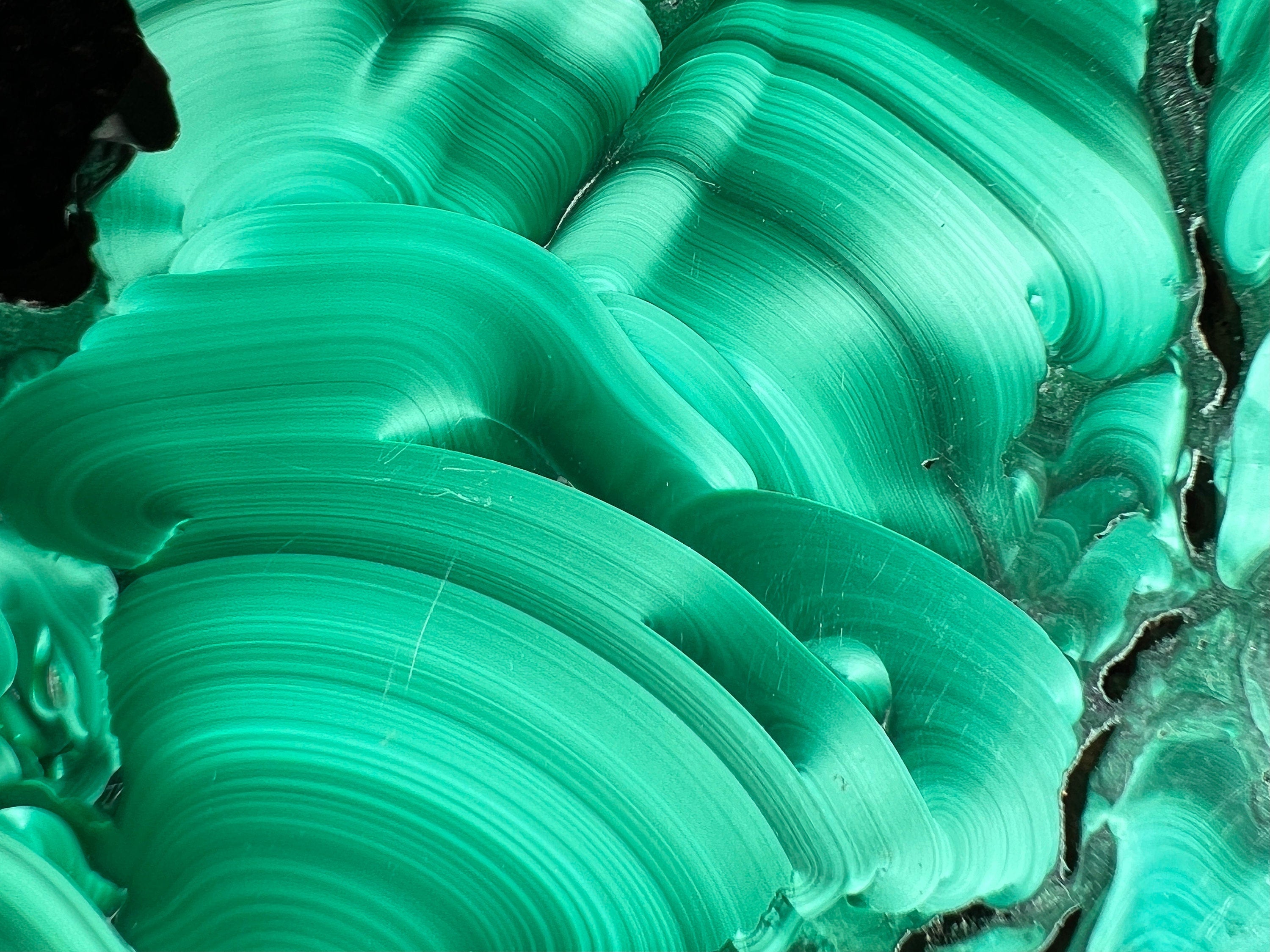 Premium Green Malachite Crystal Slab - Natural Stone for Jewelry Making, Unique Handcrafted Gift, Elegant Home Decor (50402) | Perfect for DIY Crafts, Meditation Spaces & Luxury Interior Design