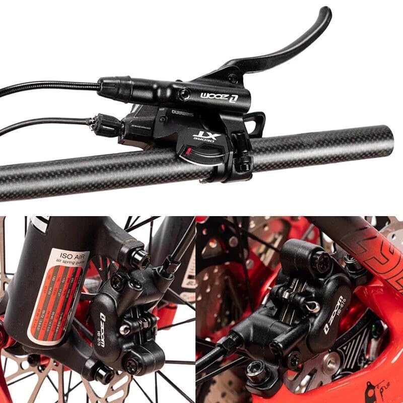 ZOOM Ebike Hydraulic Disc Brake Set - H876E 4-Piston Power-Off Electric Bike Brake Kit with 2-PIN Sensor, 160mm/180mm Rotors & Mounting Adapter | Perfect for Mountain Biking, Commuting & Off-Road Adventures